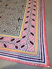 Shipibo Native Kene Painted Textile Rug 25      X 30    Ucayali River Peru Blanket