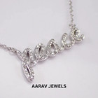 0 40ct Round Cut Moissanite Any Initial Letter Pendant 14k White Gold Plated 18 