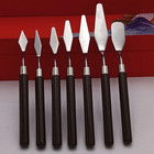 5pcs Palette Knife Set Stainless Steel Painting Scrapers With Wooden Handles