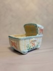 Vintage 1950s-1960s  g W  Pottery Baby Cradle Planter T3890 Retro Nursery Decor