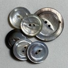 Vintage - Genuine Mother Of Pearl - Natural Color 2 Hole Buttons - 7 Buttons