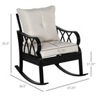 Outdoor Rocking Chair With Padded Cushions - All-weather  Patio Glider Rocker