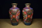 Chinese Vintage Lacquerware Carved Painted Exquisite Dragon Vases Home Decor Art