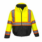 Portwest Us368 Hi Vis Contrast Tape Reflective Safety Work Bomber Jacket Ansi