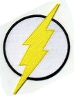 The Flash  4  Large Fully Embroidered White   Yellow Chest Insignia Patch 