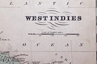 1866 Mcnally Map West Indies Caribbean Sea Cuba Hayti Puerto Rico Civil War Era