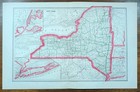 Vintage 1885 New York Map 21 x13   Old Antique Original Long Island White Plains