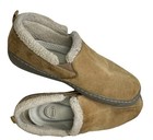 Men   s Slippers Hard Sole Size 8 Slip-on Shepra Lined Suede Like House Shoes