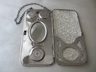 Antique Art Nouveau Silver Powder Coin Holder Card Case Purse Nice Interior Look