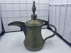 Antique Dallah  Brass Traditional Arabic Coffee Pot 8    Tall  Vintage Teapot