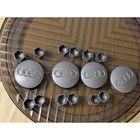 Audi Wheel Center Caps 4b0601170 Grey 68mm And 12 Lug Nut Covers Set Oem