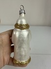 Vintage Glass Santa Claus Ornament Glitter Decorative Hanging Christmas