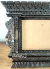 Antique East Asian Meiji Style Carved Wood Shrine Frame Birds C 1890-1920