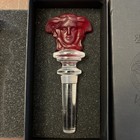Rosenthal Versace Medusa Head Red Frosted Wine Bottle Topper Stopper W box L6