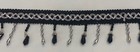  sold By The Yard  2    Beaded Trim Fringe With Gimp Top - Black   Silver