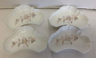 Set Of 4 Antique Leonard Vienna Austria Crescent Trinket Floral Condiment Dishes