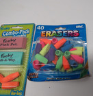 Nos Inc And Foohy Erasers 2000 s Pencil Toppers pink Pet rub-a-way New Vintage
