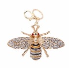 Bumblebee Bag Charm Keychain Gold Tone Rhinestone Charm   Gift-ready Dust Bag