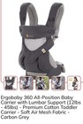 Ergobaby 360 Cool Air Breathable Mesh 4 Position Baby Carrier In Carbon