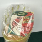 Garden Fruit Harvest Picker Metal Tong Padded Basket Yellow  Worn Down