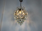 Antique   Vintage French Crystal Caged Chandeliers Light Fixtures 1960   s