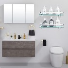 Aijaly 3-pack 15 7  Tempered Glass Bathroom Shelves  0 34  Thick  30lb Cap 