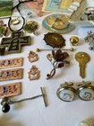 Vintage Junk Drawer Lot Masonic Jewelry Military Pins Photos Rings Trinkets 85 