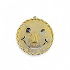 Gold Smiley Face Brooch With