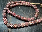 Antique Venetian Skunk Eye Trade Beads Strand   Red White African Trade Glass B