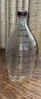 Vintage 1940s Ribbed Glass Refrigerator Water Bottle Kitchen Storage W  Lid