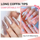 Long Coffin Full Cover Nail Tips - 216pcs Pre-shaped Gelly Press On Nails  12 Si