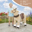 Qaba Ride On Horse For Kids 3-5 Years  31 5 Inch Plush Riding Pony  Brown