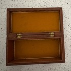 Vintage India Brass Inlay Wood Jewelry Trinket Box 8    Floral Velvet Lined