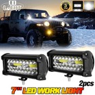 2 4 10pcs 4 7  Led Work Light Bar Spot Flood Driving Offroad 4wd Truck Utv Suv 