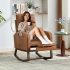 Nursery Rocking Chair  High Back Glider With Retractable Footrest   Side Pocket