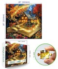 Magical Open Book Autumn Cottage 500 Piece Puzzle 20 X 20 Inch