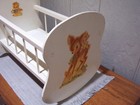 Vintage 1980 s  Bambi   Friends Wooden Rocking Cradle  Baby Doll Crib 12 X 16 