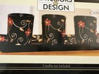 Four Piece Candle Garden Votive Set Black Gold And Red New Decor