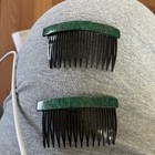 2 Lot Vintage Ufaux Tortoise Side Hair Comb Barrettes Made In France Combs