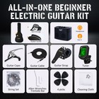 Electric Guitar 39 Inch Full Size Beginner Kit Amp Accessories Black Hss Aodsk