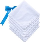 Ladies Embroidery Cotton White Handkerchiefs Lace Wedding Hankies
