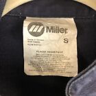 Miller Flame Resistant Welding Shirt Jacket Blue Mens Small Snap Wrist Pocket