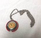 New Haven Vintage Pendant Watch Necklace Art Deco Red Bakelite Working