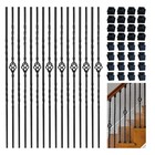 16 Pack 1 2  X 44  Wrought Iron Stair Balusters With Shoes - Durable Metal Spind