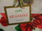 Bardwil Poinsettia Seasons 60 x102  Oblong Christmas Holiday Tablecloth Nip