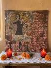 Mexican Ex Voto Retablo 1956 Virgen Del Carmen Migration Miracle 10 In Tin