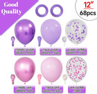 68pcs Pink And Purple Balloons 12 Inch Metallic Purple Pink Latex Balloon Confet