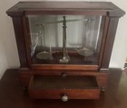 Antique Wood Glass Display Case Apothecary Cabinet Seederer Kohlbusch Vintage