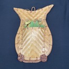Vintage Woven Wicker Rattan Wall Pocket Basket Boho Decor Boho