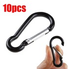10 Small Black Carabiner Camping Push Spring Snap Clip Hook Keychain Ring 1 -2 